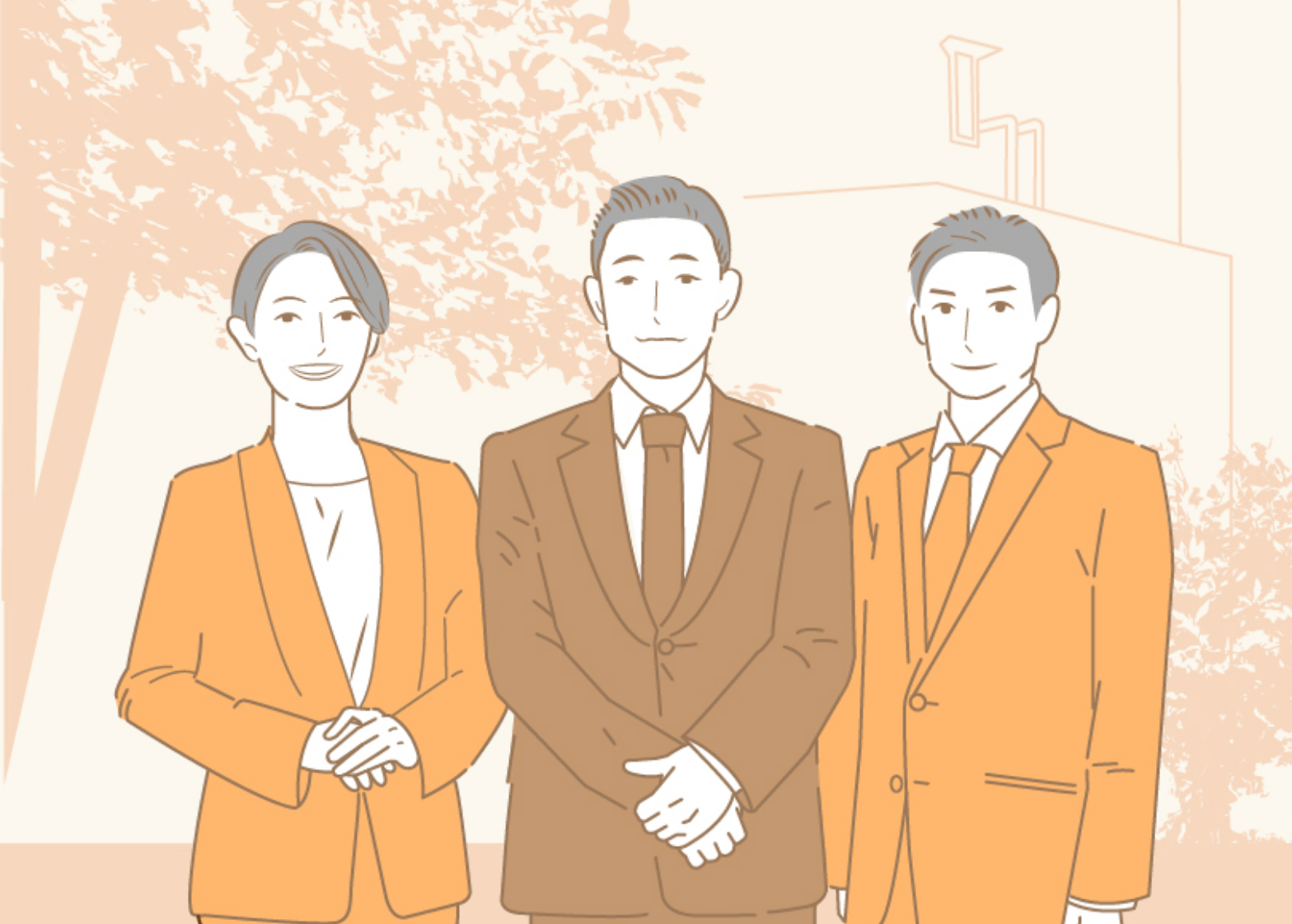 加茂川税理士とスタッフのイラスト